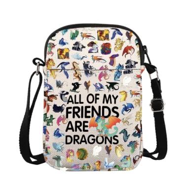 Imagem de Dragon Novel Merchandise Bolsa tiracolo Darkstalker Presente Amante Dragon Tribe Gift All Of My Friends Are Dragons Bag, Alldragonscr, Bolsa tiracolo