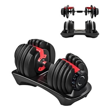 Imagem de Halter Dumbbell Ajustável 24kg com Seletor Rápido – Treino de Musculação, Funcional e Força em Casa – Pegada Ergonômica e Antiderrapante