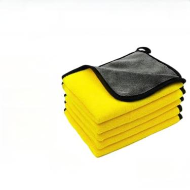 Imagem de Kit 05 Pano Flanela Microfibra Automotiva 600GSM Premium Para Lavagem polimento de Carro (Kit 05 Flanelas 30x40 cm)