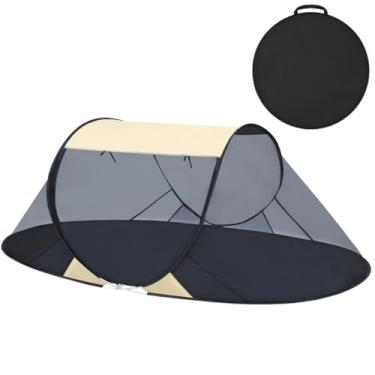 Imagem de Akiky Barraca de mosquito pop-up para acampamento, barraca de acampamento para 1 pessoa com tela de insetos, rede mosquiteira dobrável portátil para adultos e crianças (cáqui)
