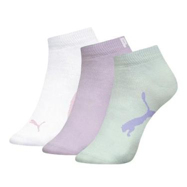 Imagem de Kit 3 Pares de Meias Infantil Puma Sapatilha Branco/lilás - SELENE, Li
