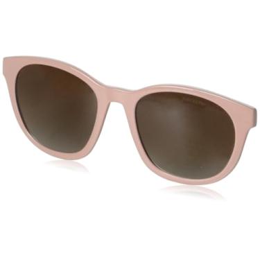 Imagem de Emporio Armani Óculos de sol femininos Ek4001c com clipe para armações redondas de óculos de grau, Rosa brilhante/marrom gradiente, 47 mm