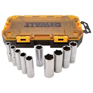 Imagem de Kit de soquetes DEWALT DWMT73814 SAE Drive, chave de 1/2 polegada, com estojo, 10 peças
