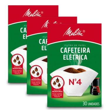 Imagem de Filtro de Papel Melitta Cafeteira Elétrica N4 Kit 3 Pacotes