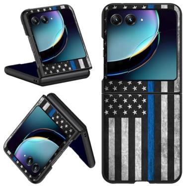 Imagem de Qindaiwen Capa para Motorola Razr 2025/2024, capa rígida fina de policarbonato para Moto Razr 60/50, capa traseira protetora ultrafina, compatível com MagSafe, America Falg