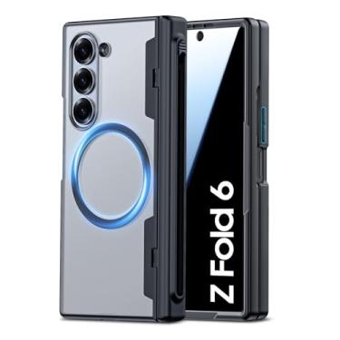 Imagem de Spugan Capa para Samsung Galaxy Z Fold 6 com MagSafe, [Proteção de tela de privacidade integrada] [Suporte de caneta S e capa de dobradiça] Capa magnética à prova de choque translúcida fosca forte