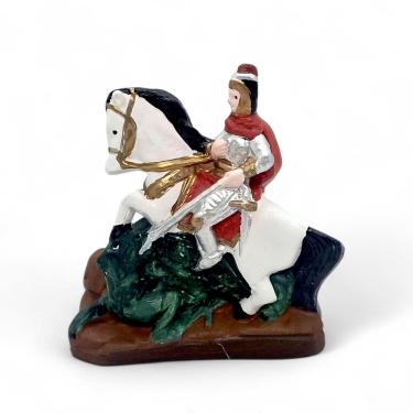 Imagem de Imagem Estátua São Jorge Colonial Capa Vermelha Resina 10 cm