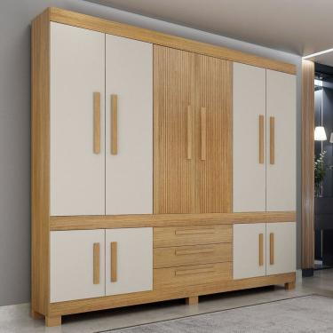 Imagem de Guarda-roupa Casal 10 Portas 100% Mdf Lucca Cinamomo/Off White