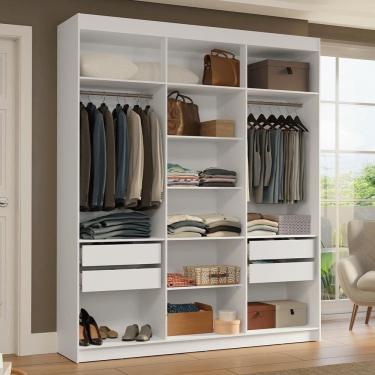 Imagem de Guarda-roupa Closet 4 Gavetas 180 Cm Venus Madesa Branco