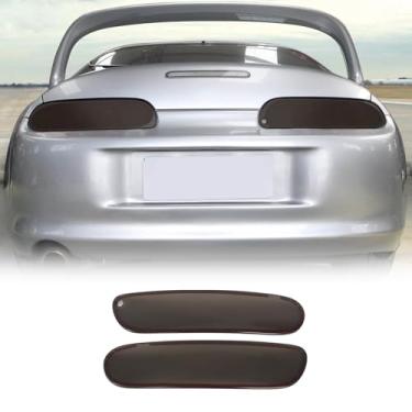 Imagem de Fgtagtal Capa de lanterna traseira de carro compatível com Toyota Supra 1993-2002, capa de acabamento de carcaça de lanterna traseira defumada, guarnição de proteção decorativa da lâmpada traseira, 2