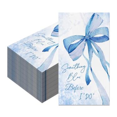 Imagem de 100 peças guardanapos de papel azul e laço flores guardanapos de papel descartáveis azul e arco toalhas de mão para banheiro, jantar, piquenique, artigos de festa de casamento, design de flores
