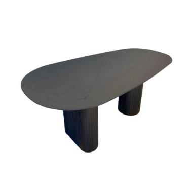 Imagem de Mesa De Jantar Orgânica 180x100cm Com Duas Bases Cor ébano - Modelar A