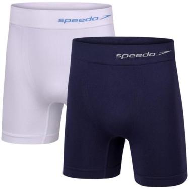 Imagem de Kit 2 Cuecas Boxer Speedo Masculina Sem Costura Cos Alto Poliamida E P