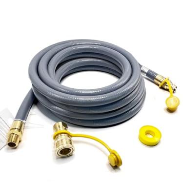 Imagem de HKGKRTT Kit De Conversão Gás Natural 24 Pés E 3/4 Polegadas, Mangueira Com Conexões Conexão Rápida Para Equipamentos Propano Ng/Glp, Churrasqueiras Mangueiras, Grelhas, Geradores, Ambientes Internos