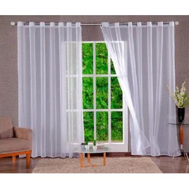 Imagem de Cortina Voil Sem Forro Transparente 4,00X2,50 Sala E Quarto - Confecco