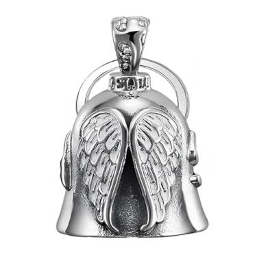 Imagem de KMA Est. 2005 THE RIDE BELL Asas de anjo da guarda brancas para todas as motocicletas, amuleto da sorte, presente de amor e proteção