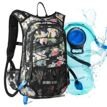 Imagem de Mochila de hidratação REINOS com bexiga de 4L para homens e mulheres, mochila diária com isolamento térmico | Ótima para caminhadas, corrida, ciclismo, acampamento, esqui, atividades ao ar livre (abacaxi)