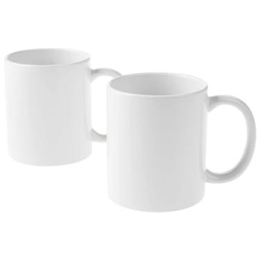 Imagem de Cricut Caneca chanfrada, revestida de cerâmica, pode ir à lava-louças e ao micro-ondas para decorar, prensa de caneca e tinta infusível, sublimação de 355 ml, ideal para artesanato e impressão, 2 unidades, branco