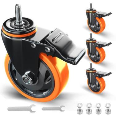 Imagem de Conjunto de 4 polegadas Caster Wheels WOZESEIK Heavy Duty de 4 polegad
