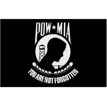 Imagem de Annin Flagmakers Modelo 377994 POW-MIA 1,2 x 1,8 m SolarGuard NYL-Glo 100% feito na bandeira dos EUA