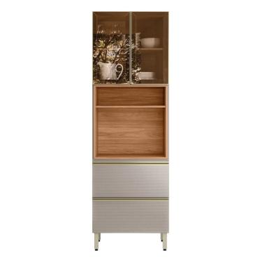 Imagem de Paneleiro Mdf 2 Portas Reflecta 2 Gavetas 70cm Proença Nogueira/Nude Prime