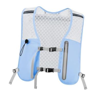 Imagem de YIJU Mochila de hidratação para corrida, colete com alças refletivas ajustáveis, mochila de corrida, colete de hidratação para corrida, escalada, ciclismo, Azul