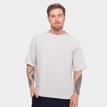 Imagem de Camiseta Umbro Panelled Mesh Masculino, Bege, Branco, M
