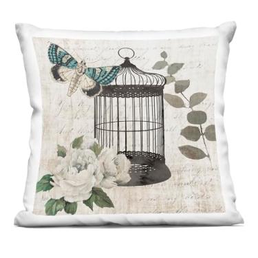 Imagem de Stupell Industries Almofada vintage com estampa de borboleta Menagerie para ambientes internos, 45 x 18 x 46, preta