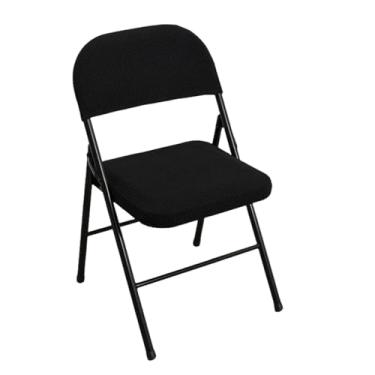 Imagem de Capa elástica para cadeira de escritório, 1/2/4/6 peças, proteção para encosto, assento de computador (1 conjunto/capa preta)