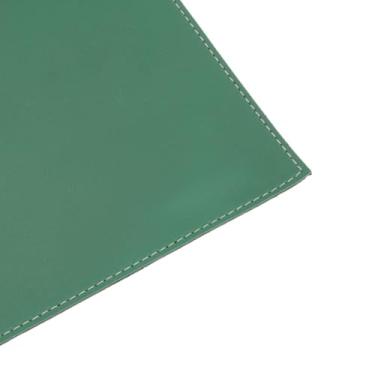 Imagem de Kit Jogo Americano Couro Redondo Retangular Orgânico Mesa Posta Jantar Porta Copos Porta Guardanapo (kit 6 Retângular - Verde)