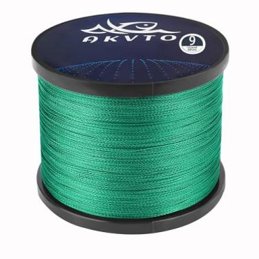 Imagem de AKVTO Linha de pesca trançada, 9 fios, 1000 metros, alta sensibilidade, resistente à abrasão (verde esmeralda, 0,40 mm/36,3 kg)