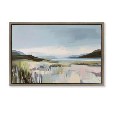 Imagem de Stupell Industries Arte de parede em tela flutuante marrom paisagem da costa verdant por Elara Yasna, 43 x 63 cm