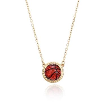 Imagem de GREICHFAN Colar de basquete feminino, acessórios de basquete, colar com pingente de fã de esportes