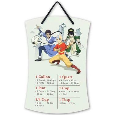 Imagem de Avatar: O Último Mestre de Ar Pendurado Placa de Conversão de Metal - Tabela de Medição Divertida Avatar Cozinha para Casa