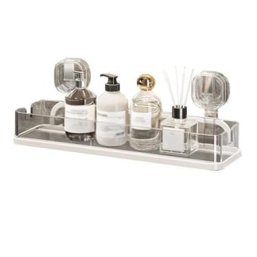 Imagem de Prateleira de chuveiro com ventosa de sucção, organizador de chuveiro transparente, prateleira de chuveiro removível, sem perfuração, ventosa a vácuo, prateleira de chuveiro para banheiro, cozinha