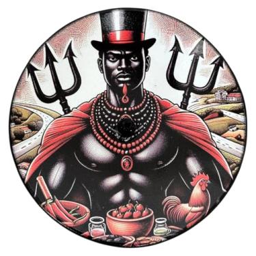 Imagem de Incensário Porta Incenso Vareta Imagem Orixá Vidro + Incenso (Exú)