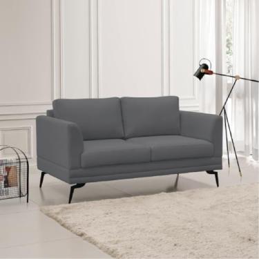 Imagem de Sofá Elegante Poemme 1,60mt Pé De Ferro - Veludo Cinza