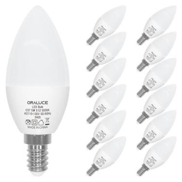 Imagem de Lâmpada LED ORALUCE E12 5W 500LM 5000K, não regulável, pacote com 12