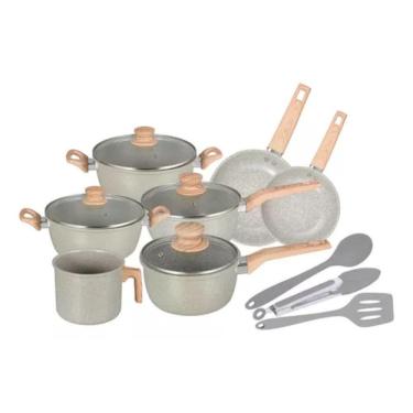 Imagem de Jogo de Panelas Cerâmica 10 Peças Mable L Lig Grey Neuhaus