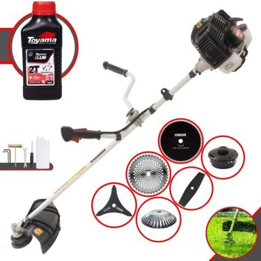 Imagem de Podador de Grama Multifuncional Kawashima KW43-LE À Gasolina 43cc 1,7HP de Potência 10.000rpm Motor 2T Roçadeira Completa 6 Em 1 + ÓLEO TOYAMA FG50