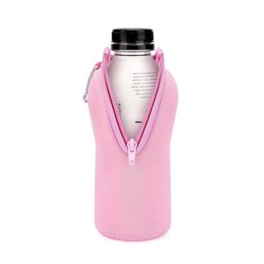 Imagem de Linkidea capa para garrafa de água descartável compatível com hidratação PRIME 16,9 fl oz, BODYARMOR, Gatorade Fit, capa plástico de neoprene isolada para bebidas esportivas com zíper com trava, rosa