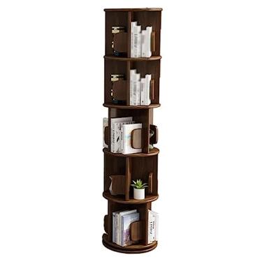 Imagem de TsoLay Estante de madeira de 160 cm, estante de livros do chão ao teto, estante giratória de madeira, para sala de estar, escritório, armazenamento de livros