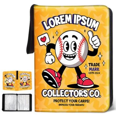 Imagem de Wazzio 900 Pocket Baseball Card Binder, Trading Card Storage Album with 50 Durable 9-Pocket Pages, Baseball Design on Pocket Card Packs, Gifts for Zipper Closure Collector's Album