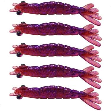 Imagem de Kit 5 Iscas Camarão Artificial 6cm - Pesca Robalo Tucunaré Corvina  - 