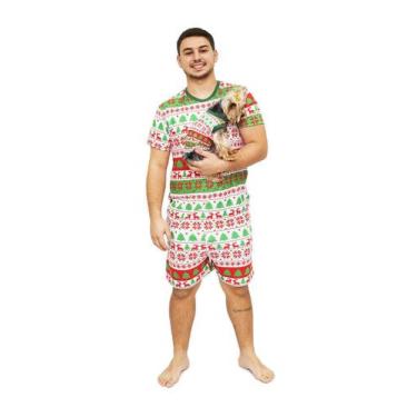Imagem de Tal Pai Tal Pet Pijama Masculino Curto e Roupa Pet Natal Alegria - Ale