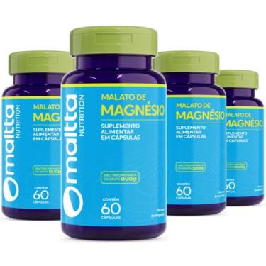Imagem de Kit 4x Suplemento Alimentar Magnesio Malato Puro 100% Original 240 Cap