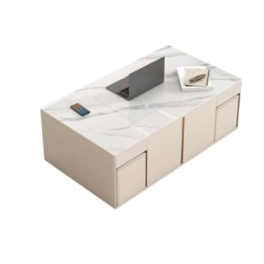 Imagem de Mesas centrais para sala de estar, mesa de café inteligente, multifuncional, mesa de chá de kung fu, carrinho de chá, bandeja de chá para ferver automaticamente, recarrega água, porta de carregamento