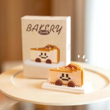 Imagem de QMEAKMONY Mini Building Blocks ‌Bread‌ Sets Cute Micro Mini ‌Bread‌ Building Bricks for Adults Micro Nano Bricks Perfect Party Favors for Teenagers. (‌Gateau Basque‌,266 Pcs)