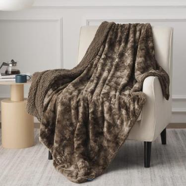 Imagem de Cobertor Bedsure Sherpa Twin Size Fuzzy Faux Fur Brown