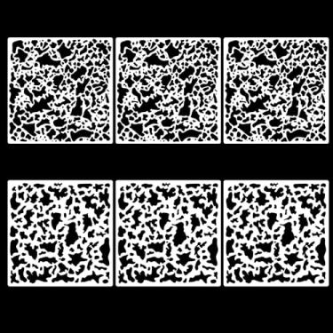 Imagem de 6 peças Knockdown Texture Spray Stencil Ferramenta de reparo de drywall 20 x 20 cm Estêncil de textura de plástico ferramentas de drywall painéis de parede de gesso para parede de madeira profissão